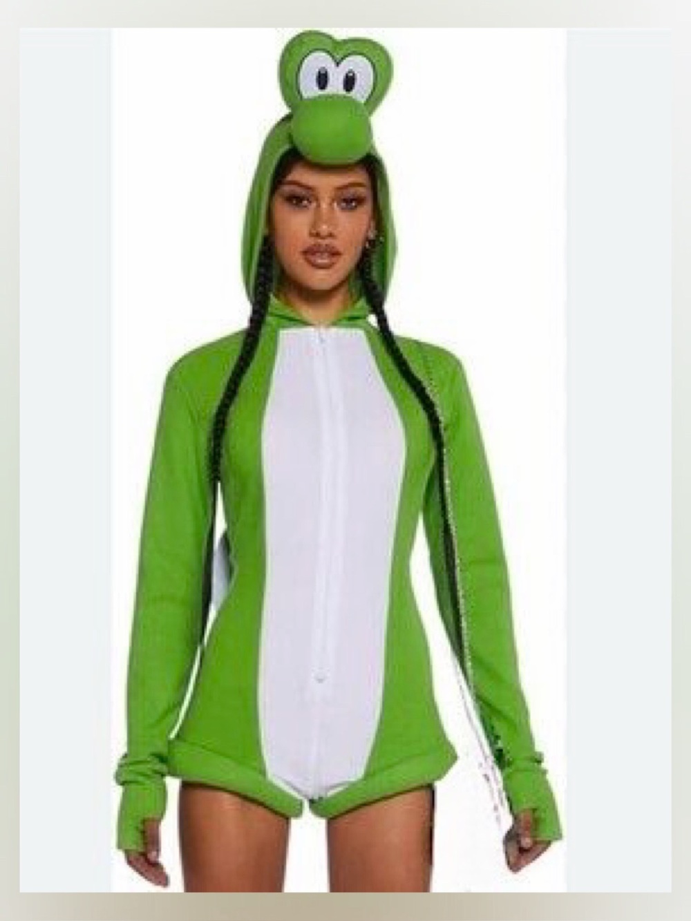 Dolls Kill Trickz N Treatz Super Mario Yoshi Dino Pal Costume Onsie - M
